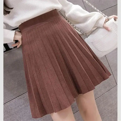 High Waist Knitted Mini Skirt