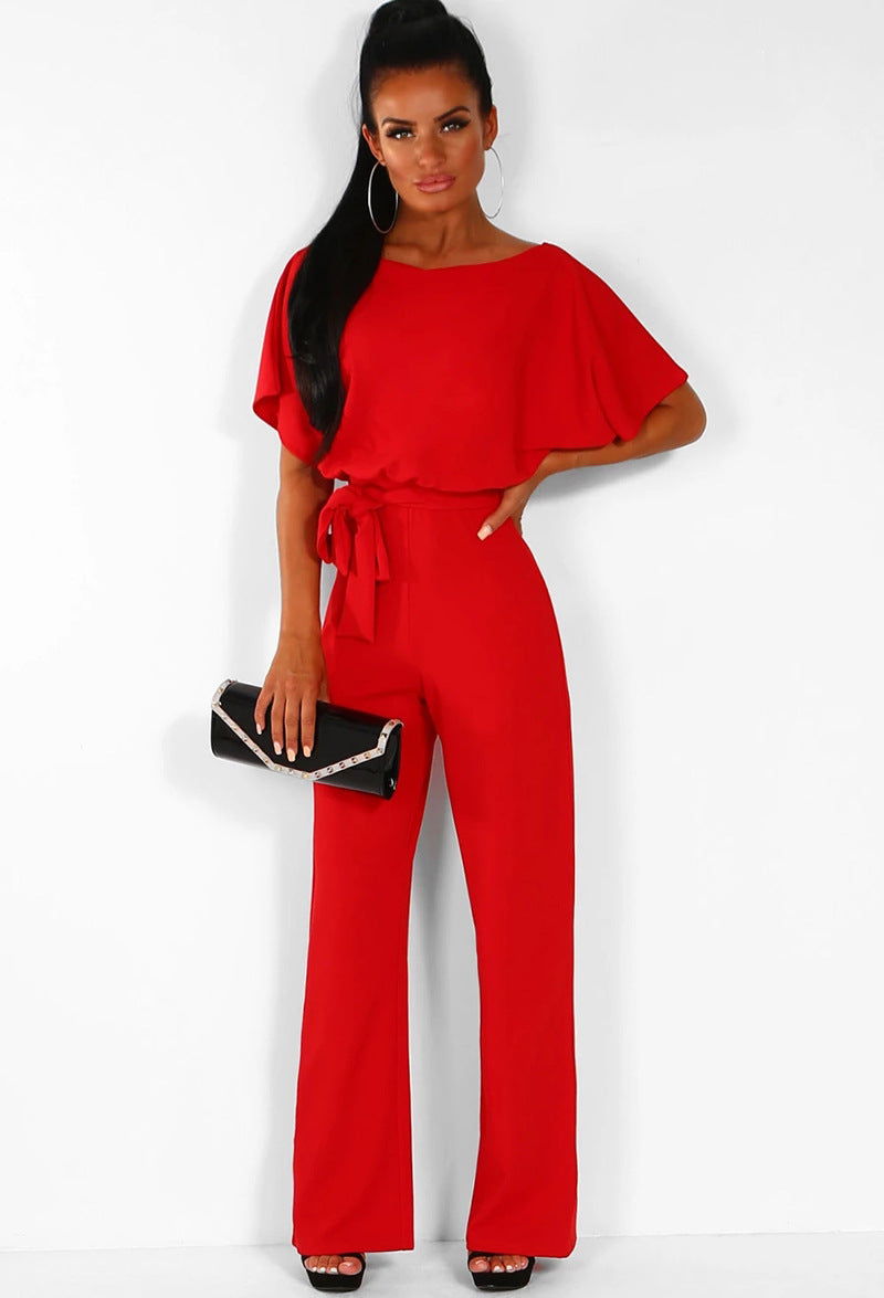 Fashion lace-up jumpsuit 7 colors