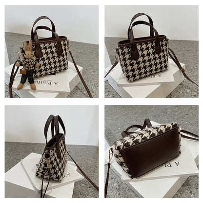 Fashionable Houndstooth Shoulder Bags