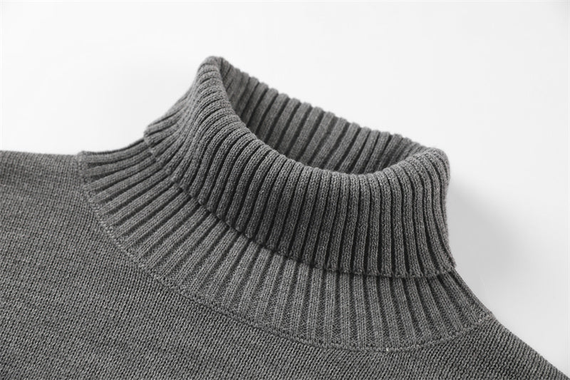 Rollkragenpullover aus 100 % Baumwolle, schmaler, lässiger, warmer Pullover