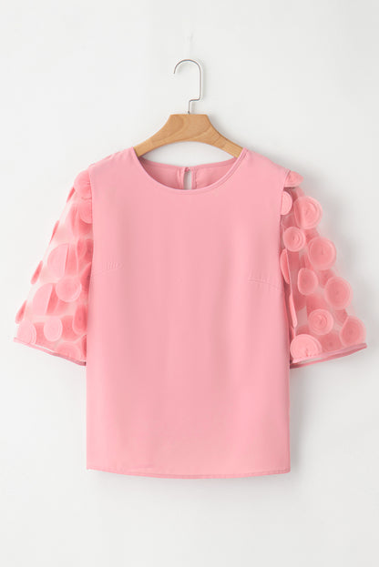 Roze mesh blouse