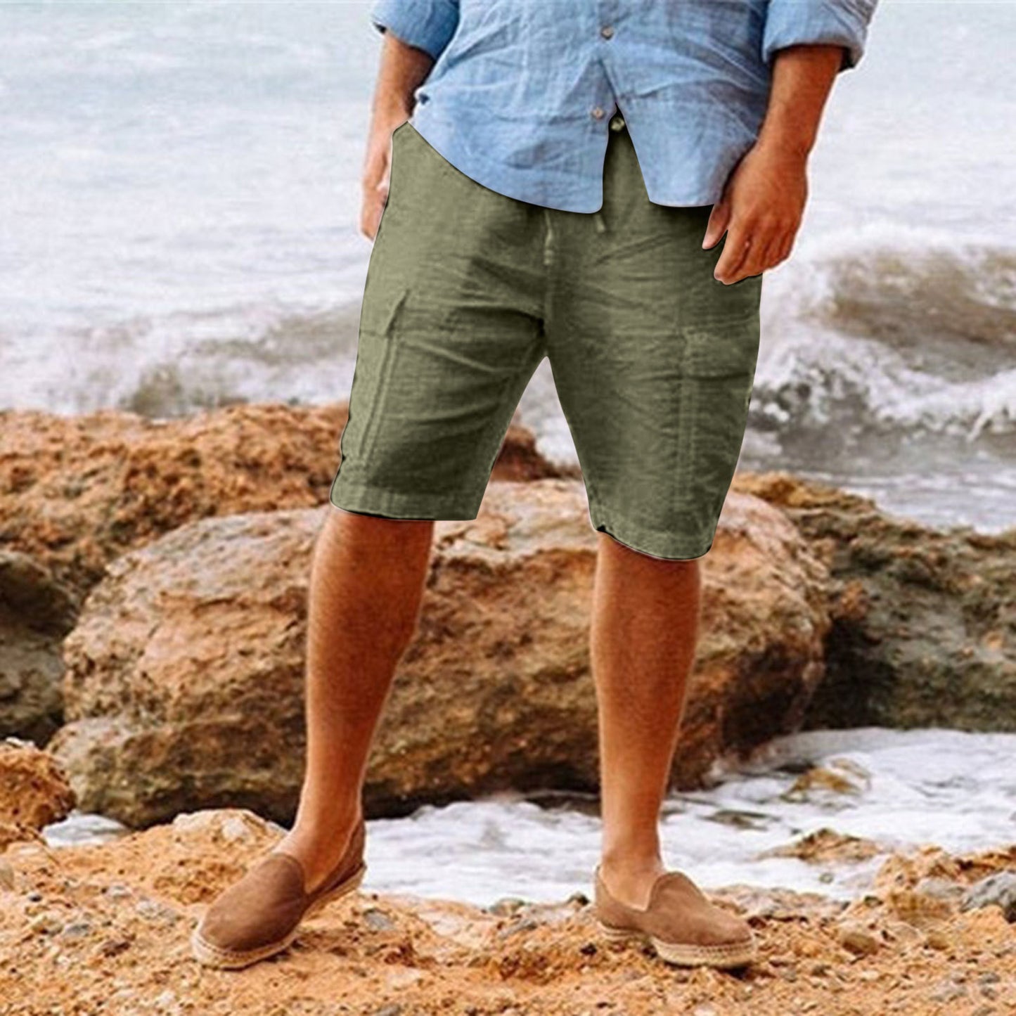 Hawaiian cotton/linen shorts