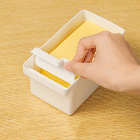 Butter container with cutting surface