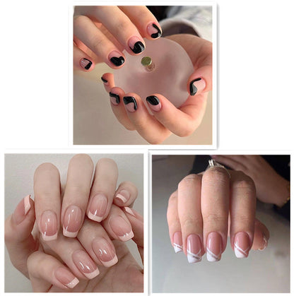 Beveled french simple wearable manicure finished artificial nails