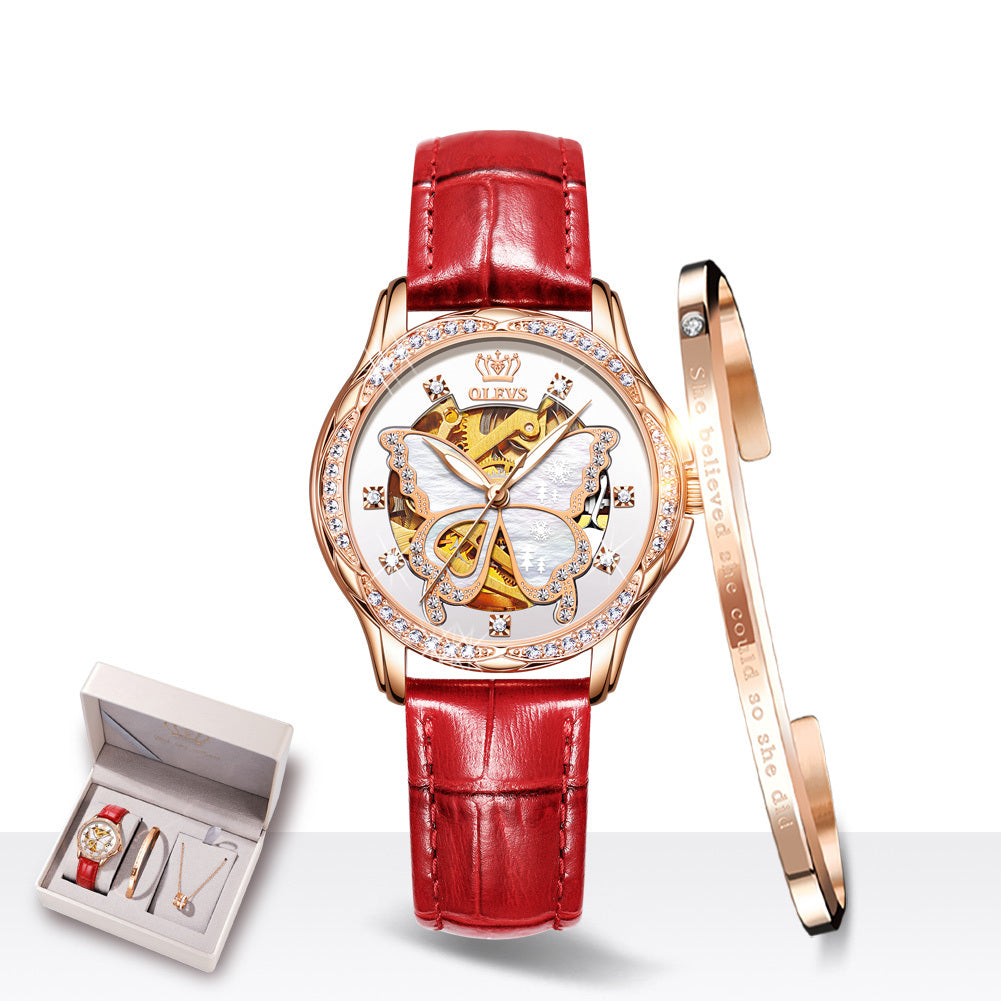 Ladies Automatic Mechanical Watch Gift Pack: Luxury and Style in One Set