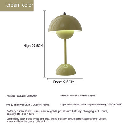 Mushroom Table Lamp Desk Lamp Touch Portable Lamp LED Rechargeable Night Light For Room Bedroom Home Decoration Gifts Table Lamp