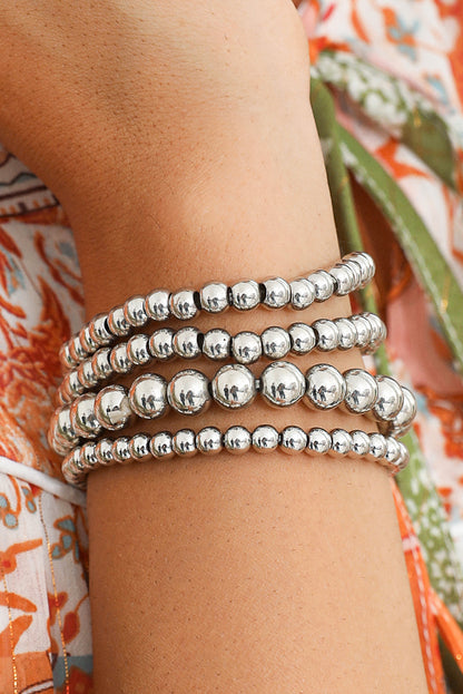 Silver colored bead bracelet