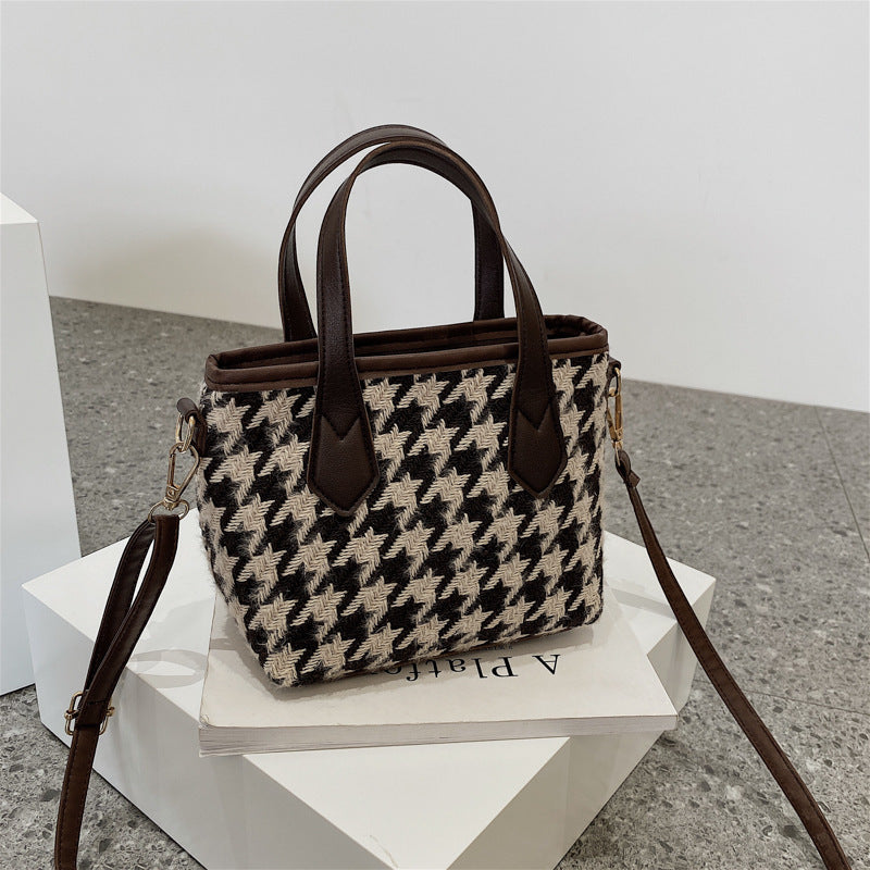 Fashionable Houndstooth Shoulder Bags