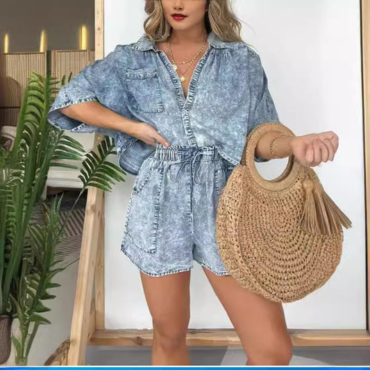 Trendy denim urban set voor de zomer