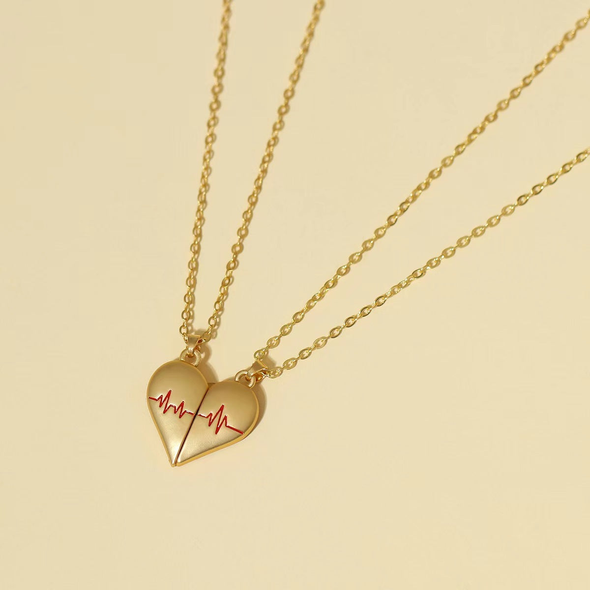 Heartbeat Magnetic Heart Necklace – Love Jewelry for Couples | Romantic Necklace for Lovers