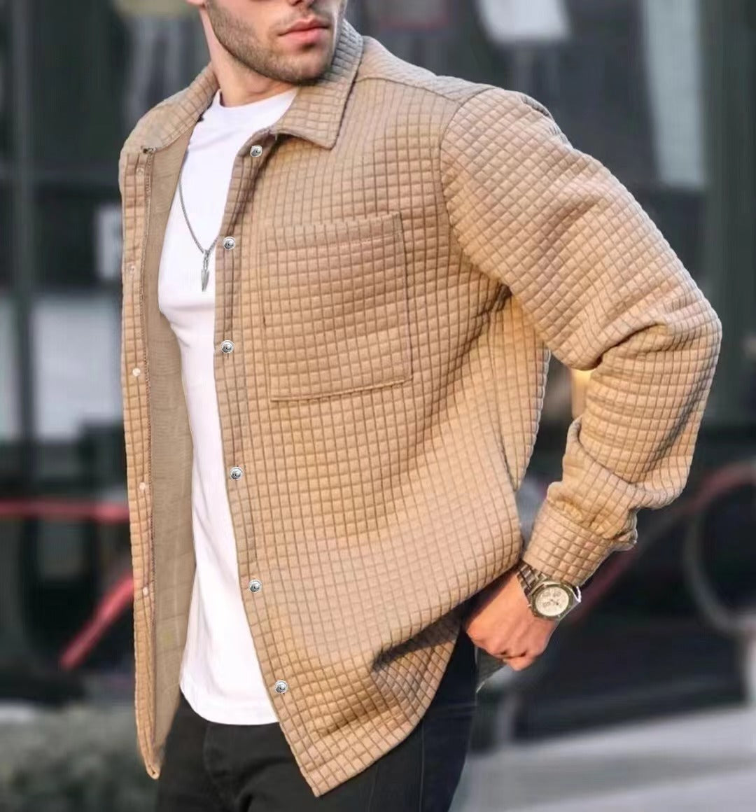 Plus Size Men's Coat - Casual Long Sleeve Fashion Coat