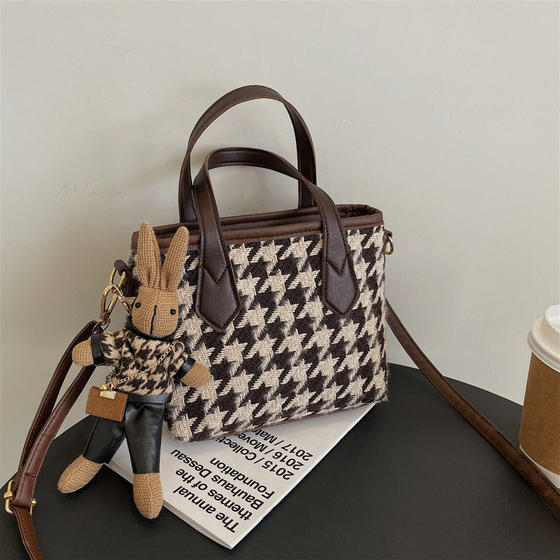 Fashionable Houndstooth Shoulder Bags