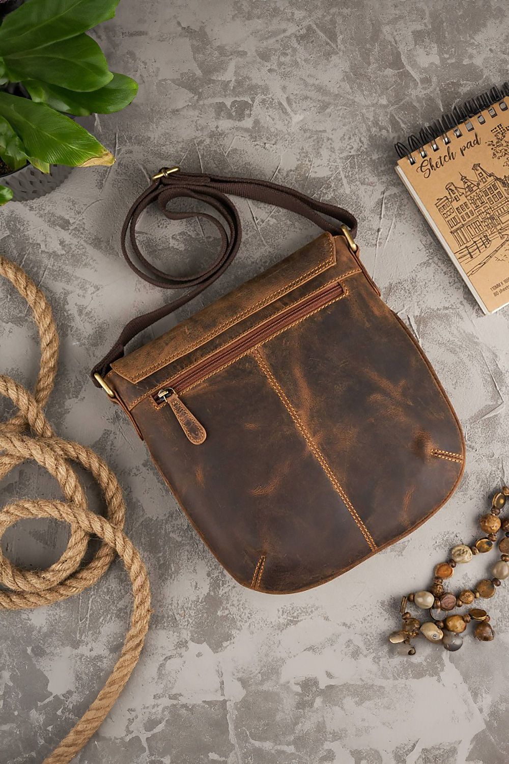 Handtasche aus Naturleder, Modell 191537 Galanter