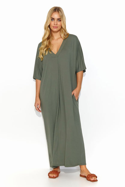 ZephyrAura Elegance Maxi jurk in meerdere kleuren - zomeroutfit met V-hals en zakken