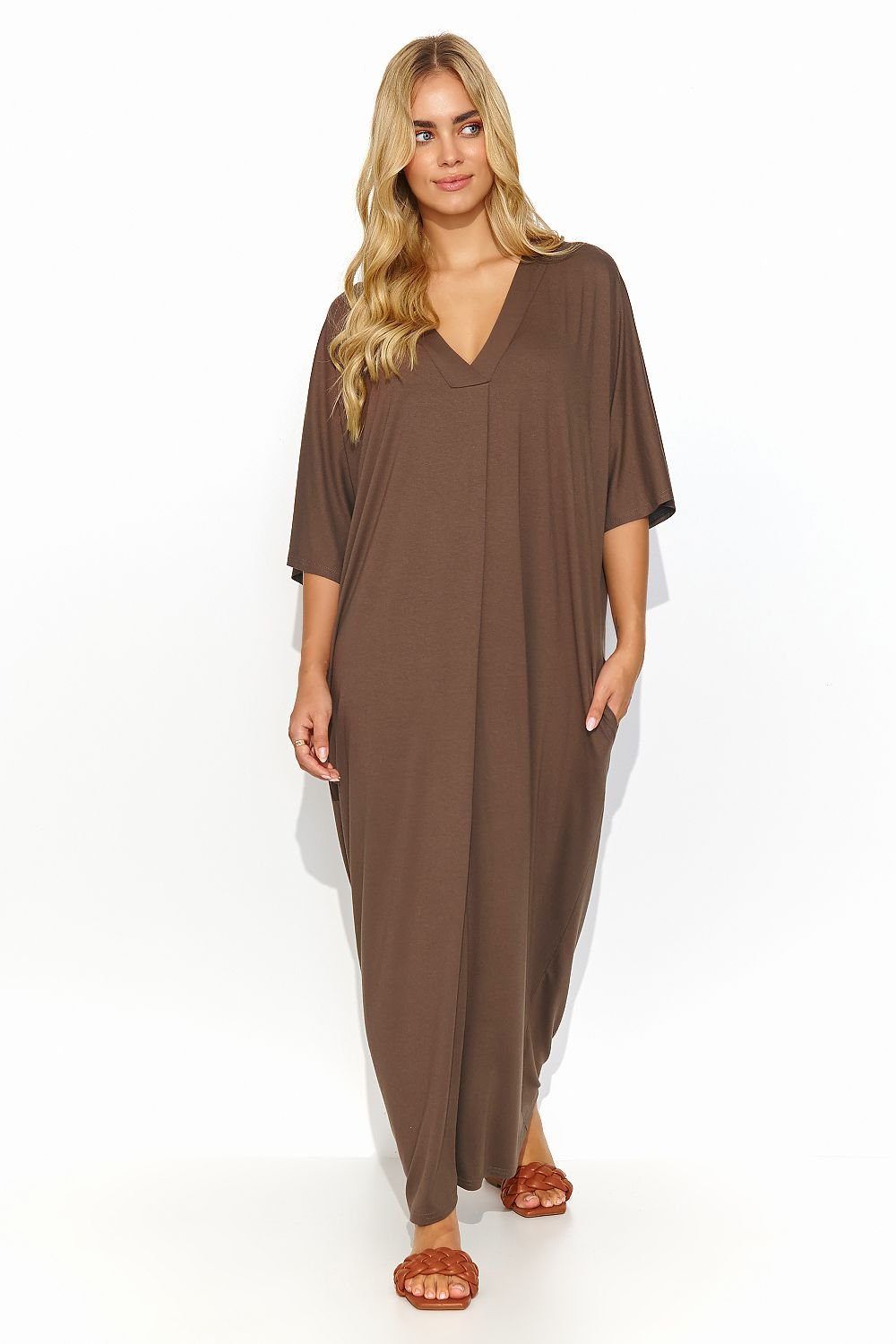 ZephyrAura Elegance Maxi jurk in meerdere kleuren - zomeroutfit met V-hals en zakken