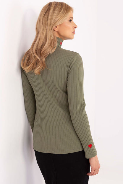 Elegance Ribbed Heart Embroidery Turtleneck – Everyday Comfort &amp; Office Style | 204438 Relevance