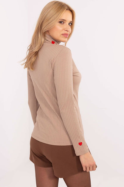 Elegance Ribbed Heart Embroidery Turtleneck – Everyday Comfort &amp; Office Style | 204438 Relevance