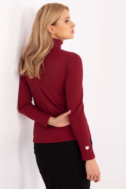 Elegance Ribbed Heart Embroidery Turtleneck – Everyday Comfort &amp; Office Style | 204438 Relevance