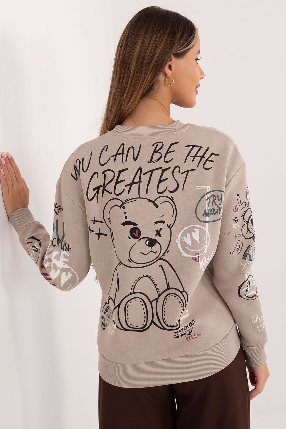 Arcadia - Trui met opvallend patroon van katoen en polyester