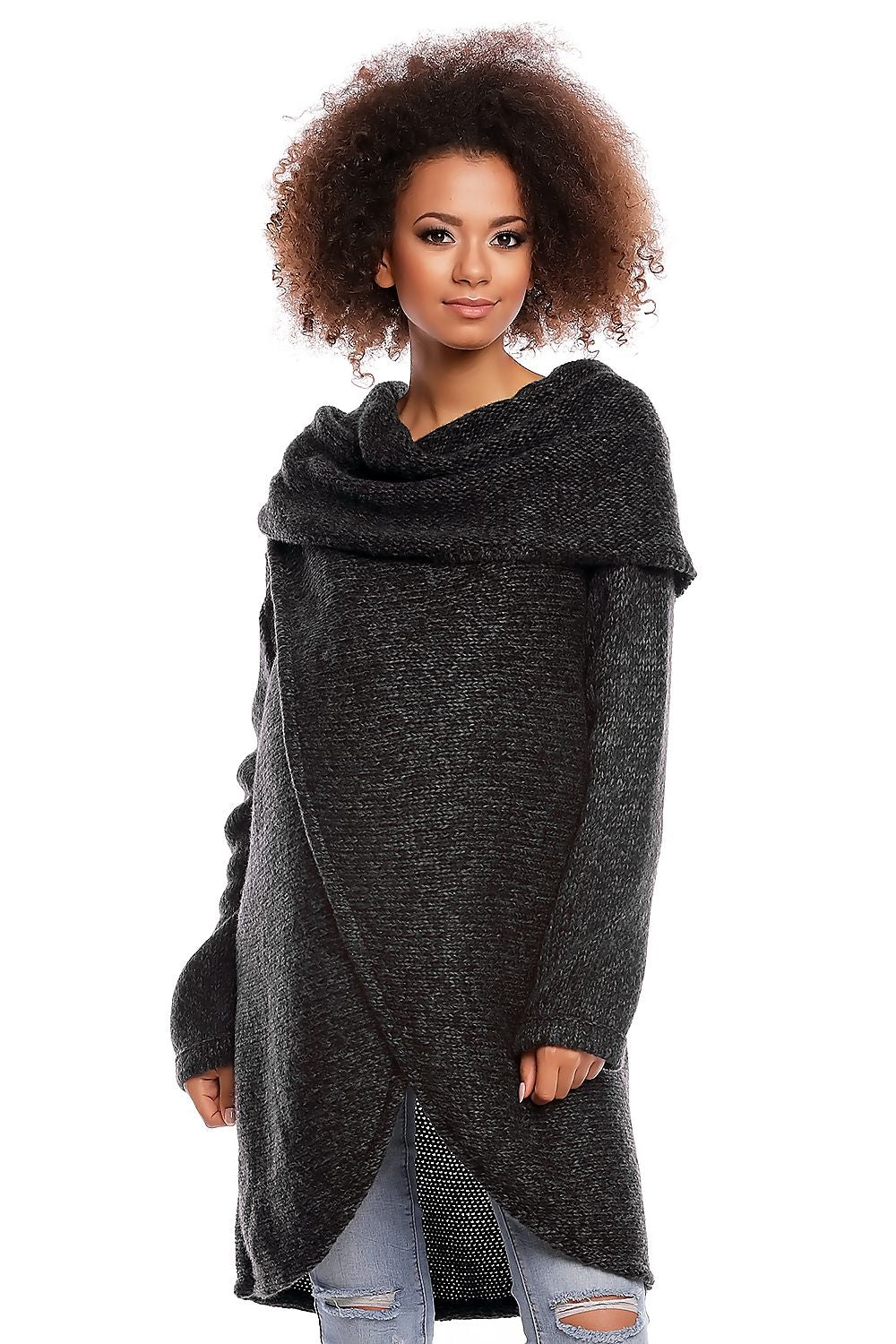 long sweater model 84291 PeeKaBoo