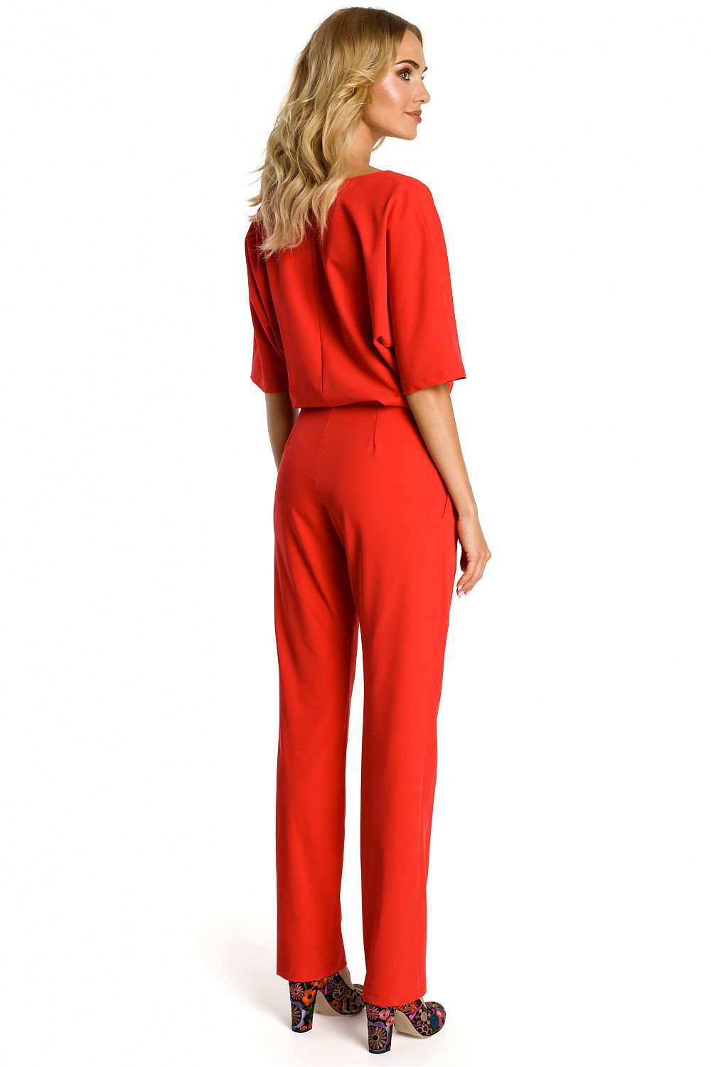 "Valora - Jumpsuit met figuurnaad en korte mouwen"