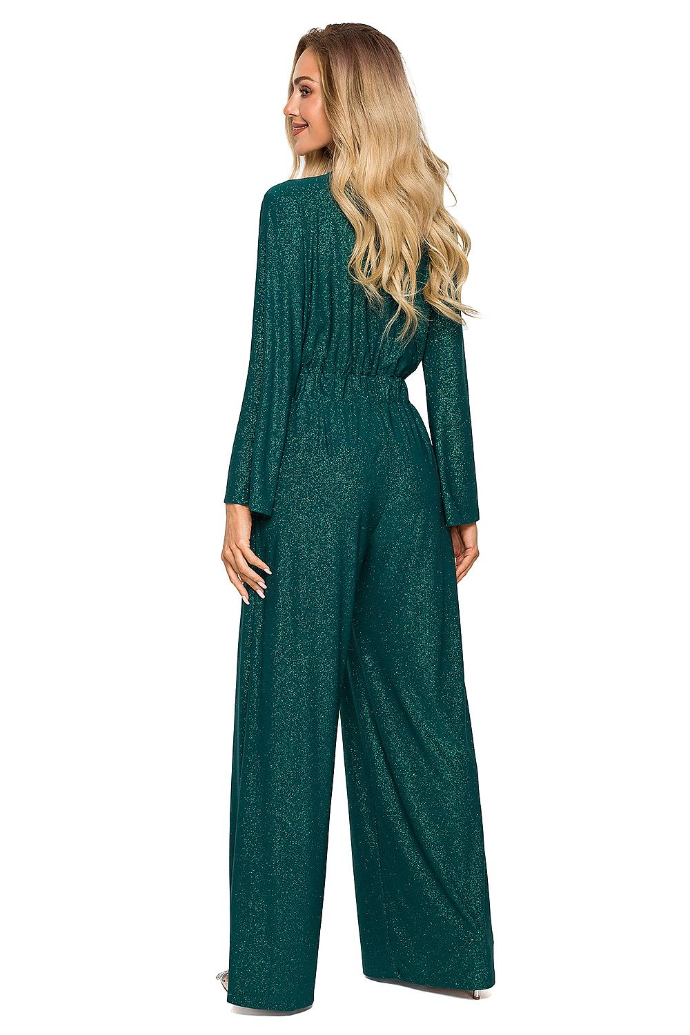 Glinsterende jumpsuit met brokaatrand - Elegant en comfortabel