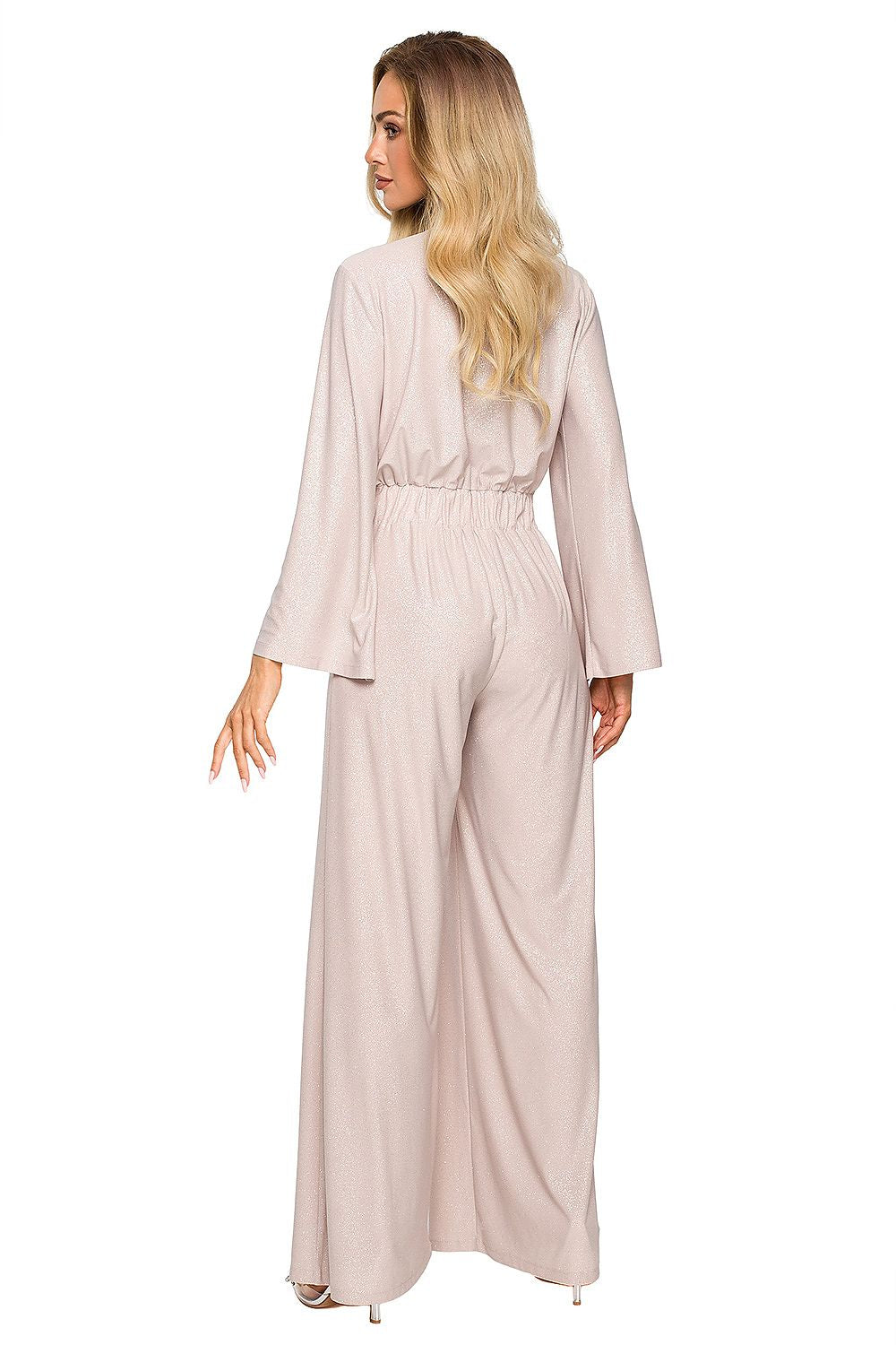 Glinsterende jumpsuit met brokaatrand - Elegant en comfortabel