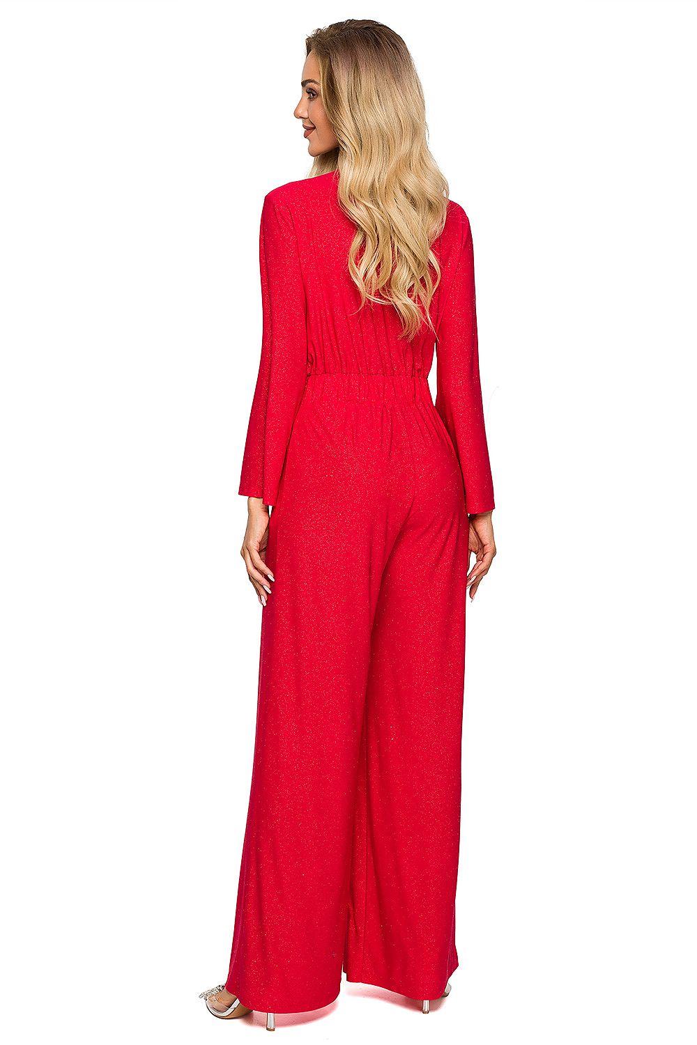 Glinsterende jumpsuit met brokaatrand - Elegant en comfortabel