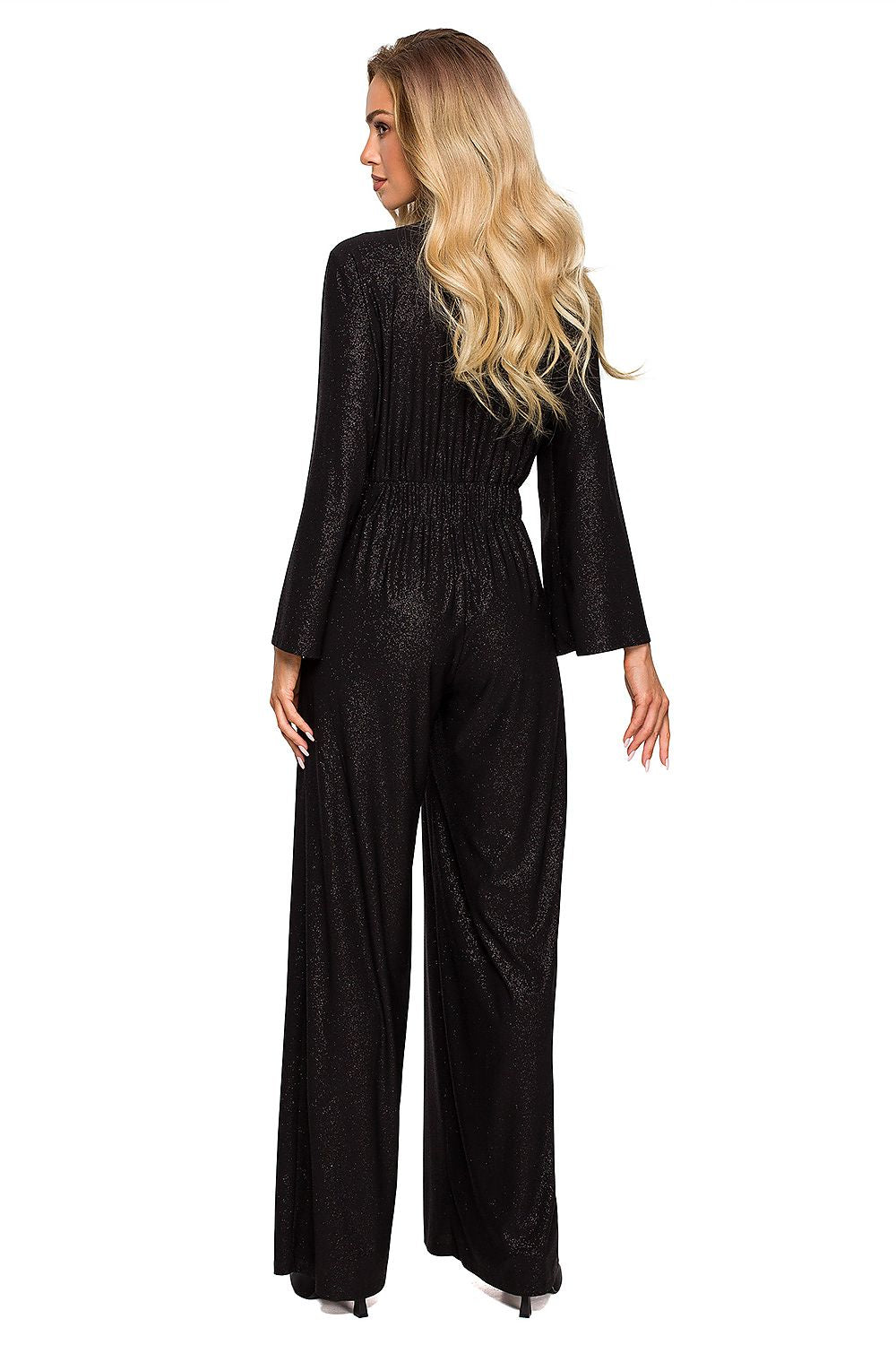 Glinsterende jumpsuit met brokaatrand - Elegant en comfortabel