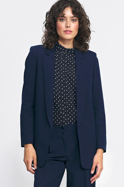 Roco Siena Modern Edge Blazer in antraciet – knoploos design met tailord snit