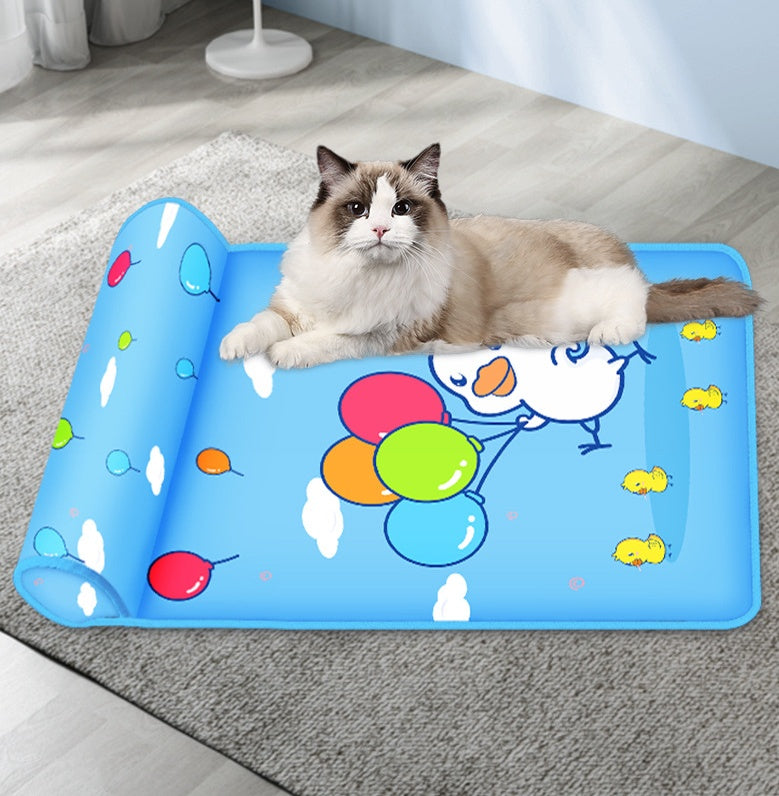 Summer cooling mat for dogs and cats with cushion