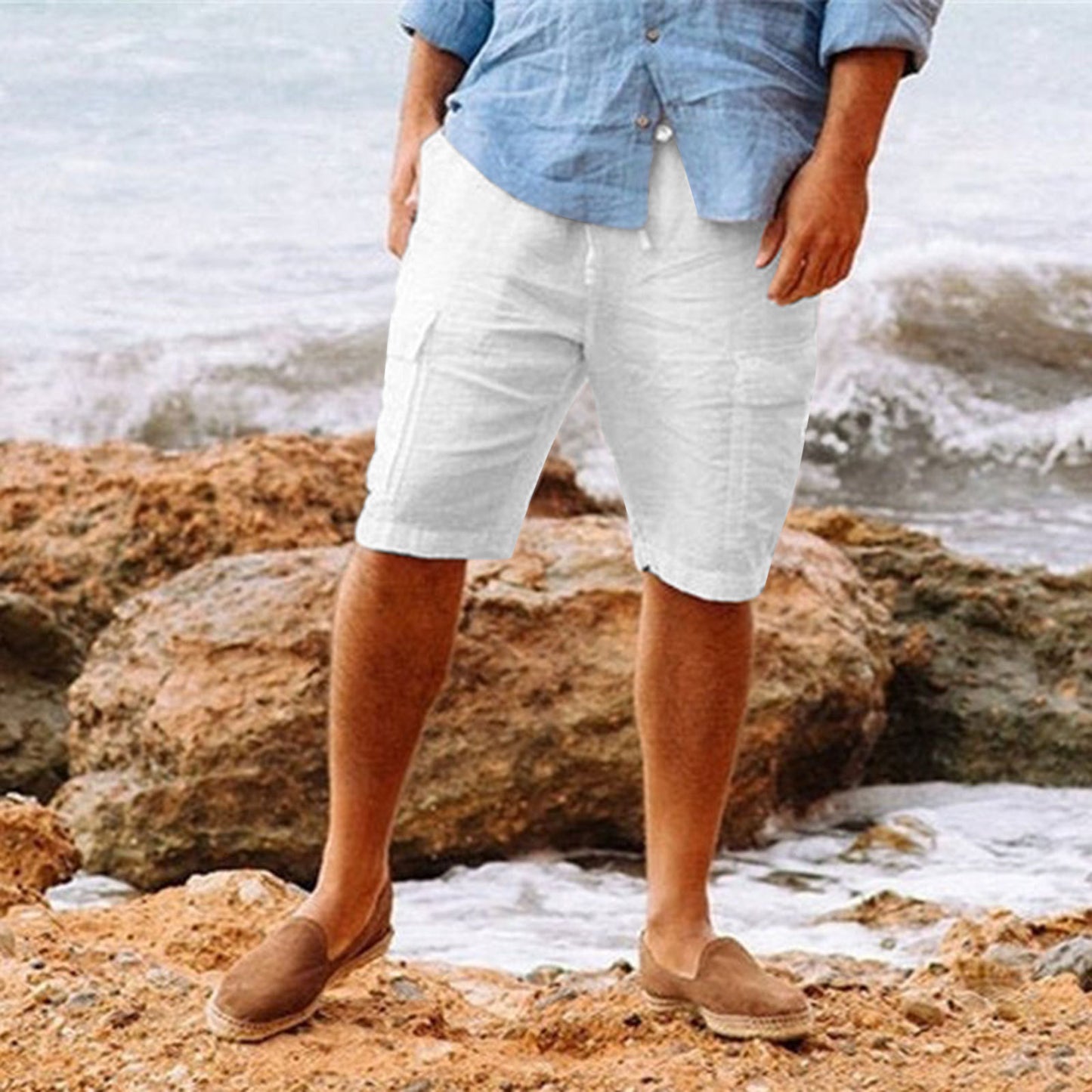 Hawaiian cotton/linen shorts