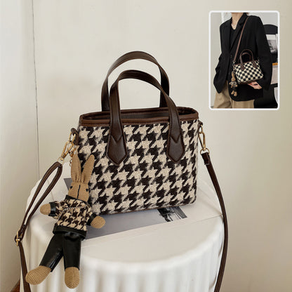 Fashionable Houndstooth Shoulder Bags