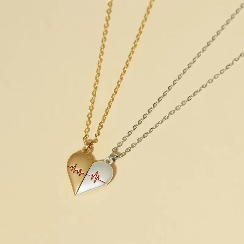 Heartbeat Magnetic Heart Necklace – Love Jewelry for Couples | Romantic Necklace for Lovers