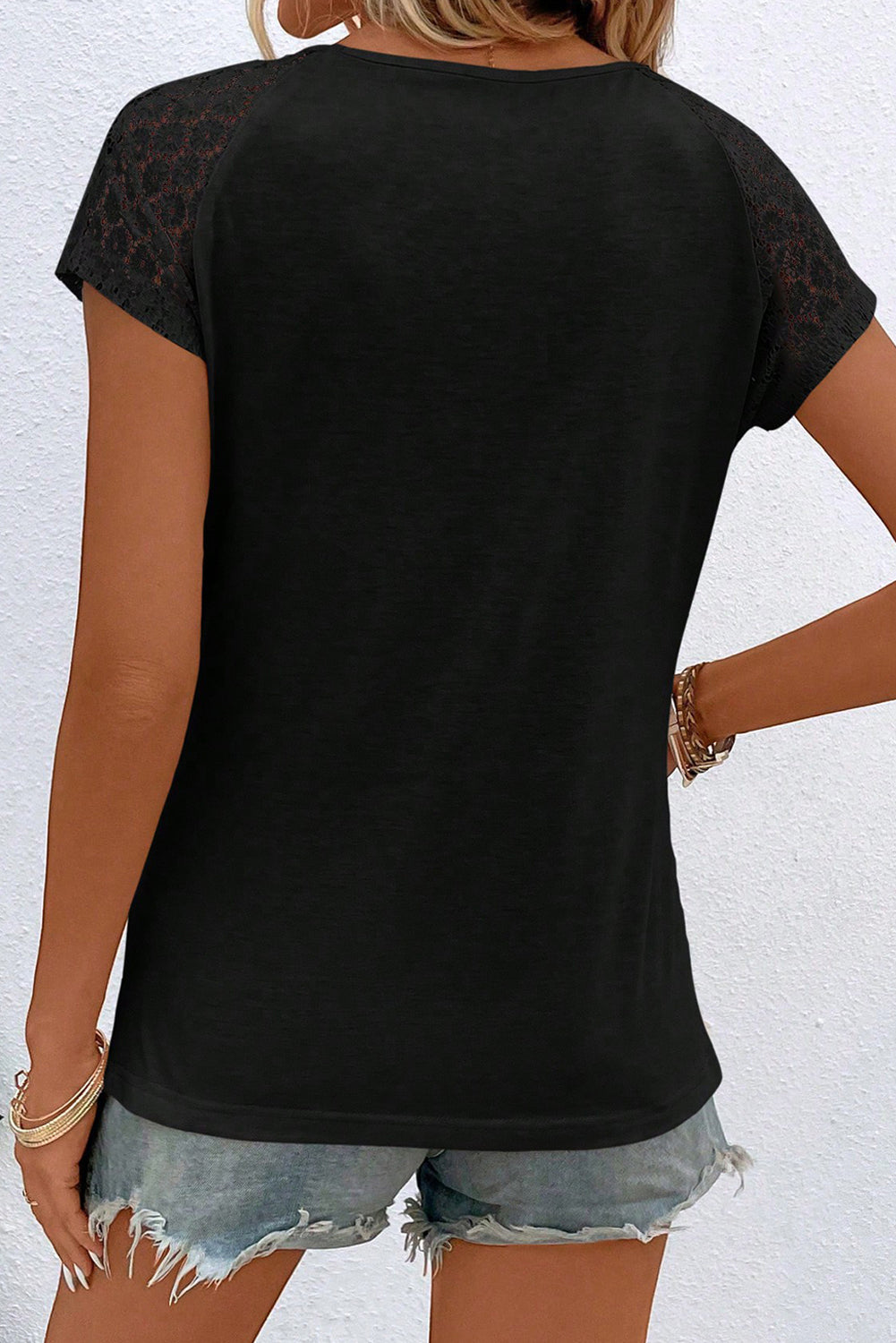 Zwarte top Lace Sleeve