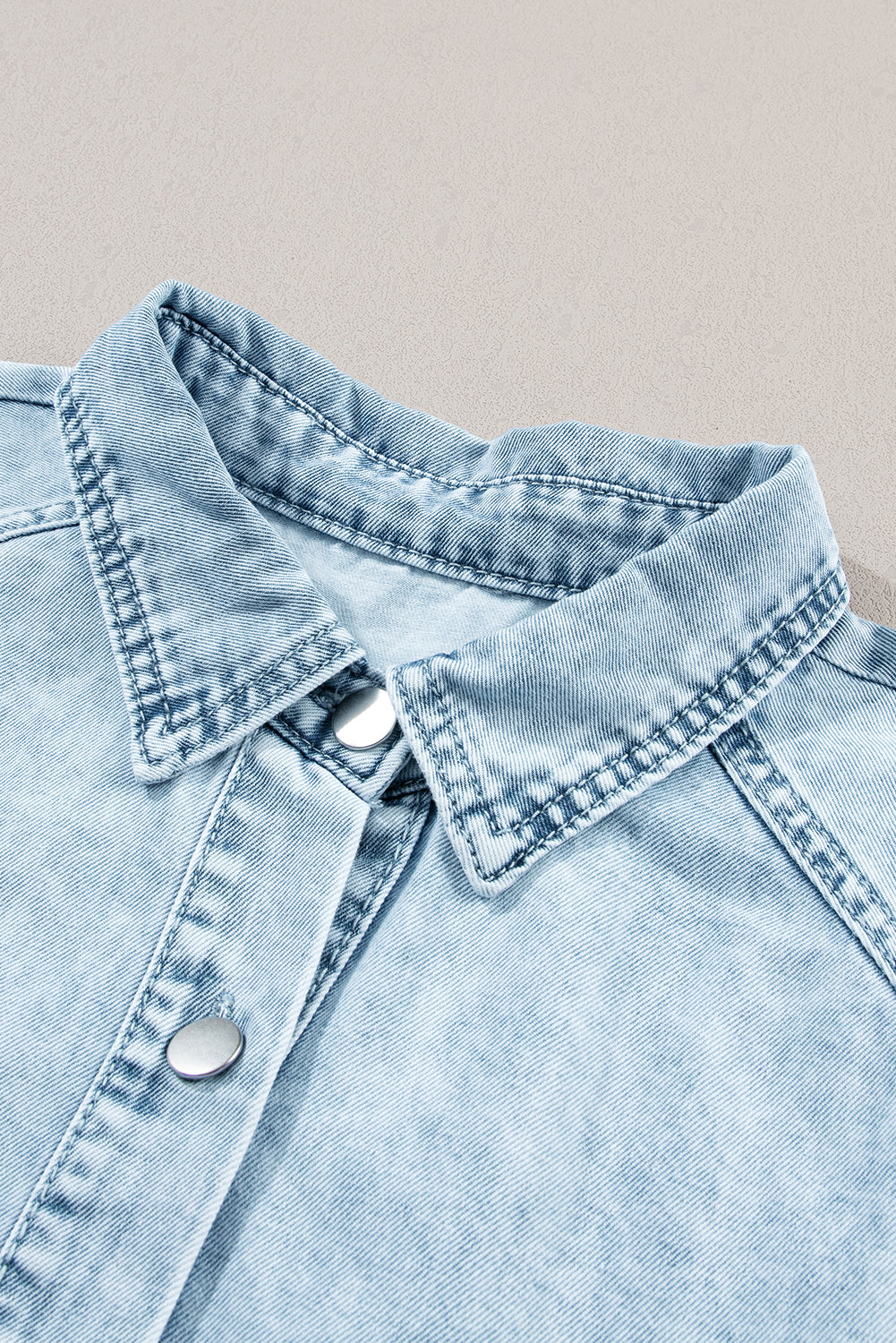 Beau blauw Geknoopte Denim Jurk