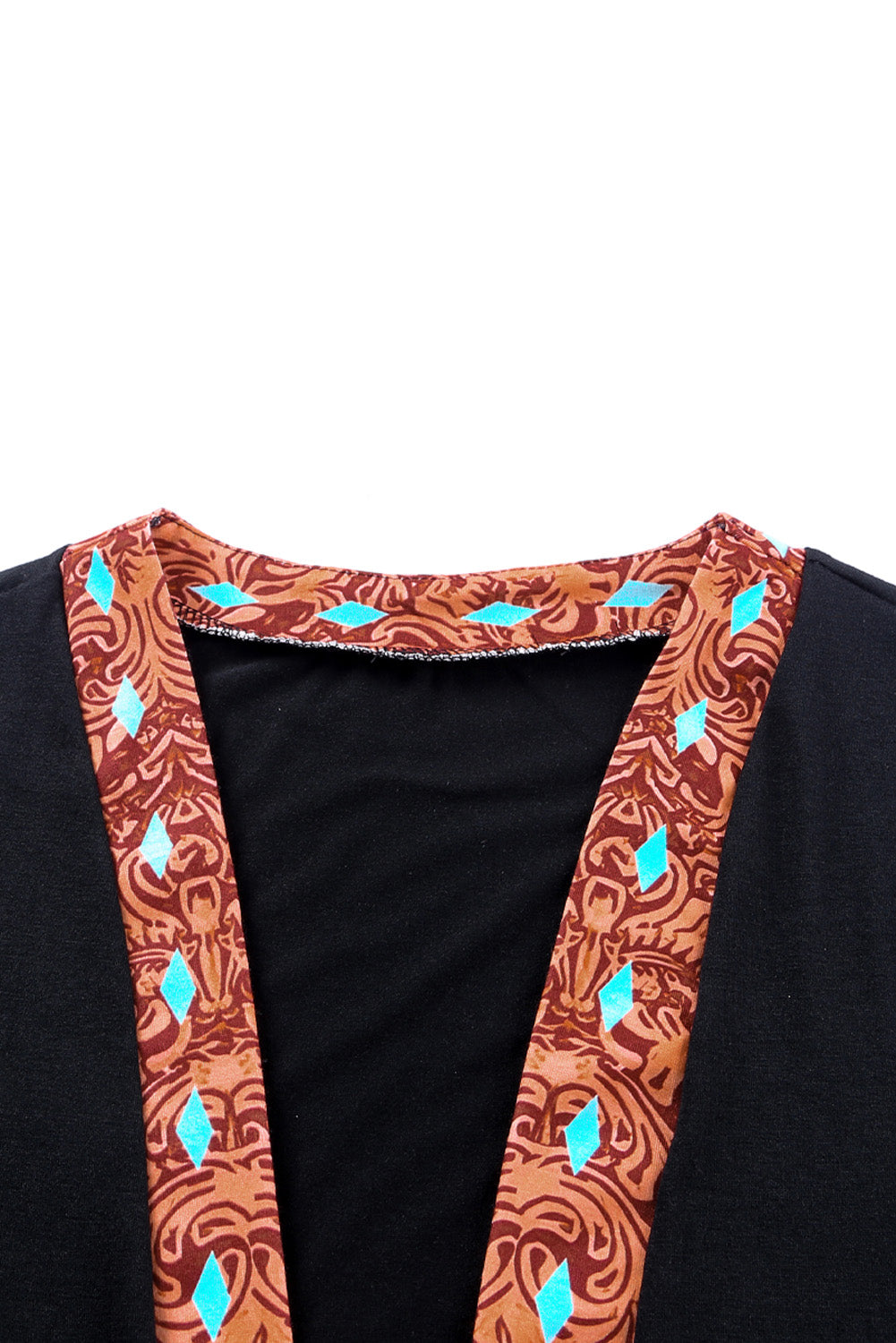 westers koeienprint patchwork vest