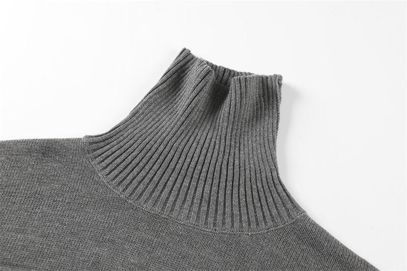 Rollkragenpullover aus 100 % Baumwolle, schmaler, lässiger, warmer Pullover