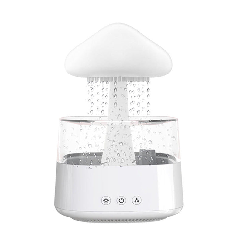 2-in-1 Desk Humidifier Rain Cloud Aromatherapy Essential Oil Zen Diffuser &amp; Raining Cloud Night Light Mushroom Lamp