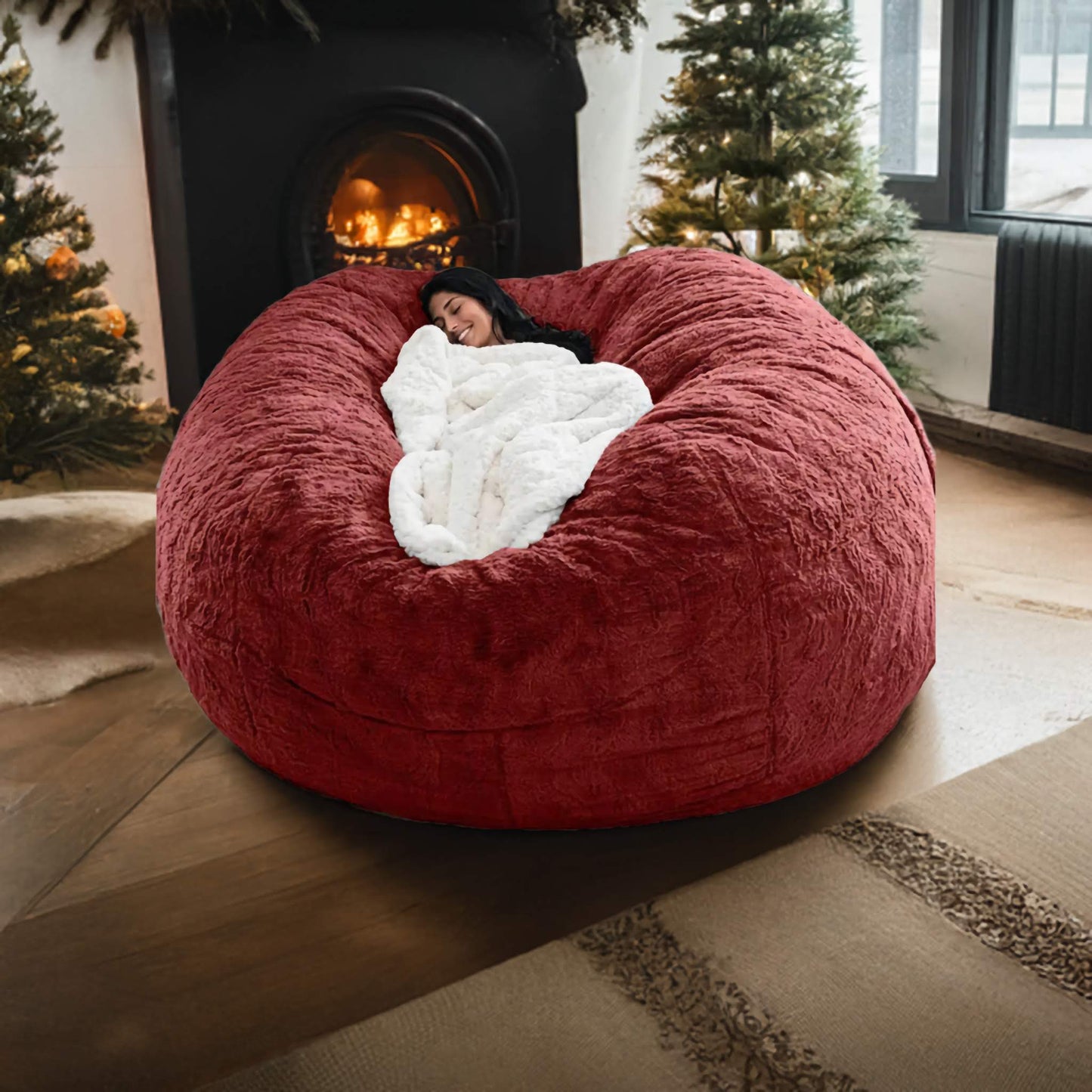 Heat Up Your Winter with the Luxury Faux Fur Lounge Beanbag – Where Comfort Becomes Queen!