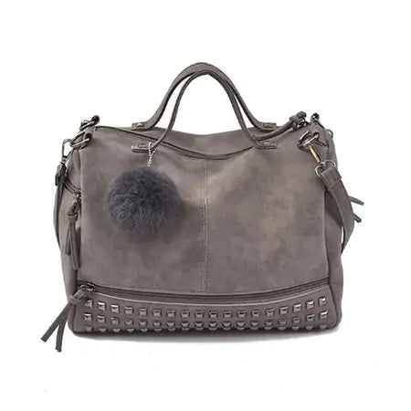 Yogodlns Vintage Rivet Leather Handbag