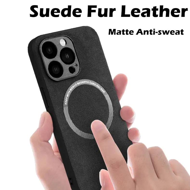 Suede leren magnetische hoes voor Iphone