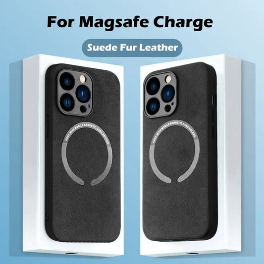 Suede leren magnetische hoes voor Iphone