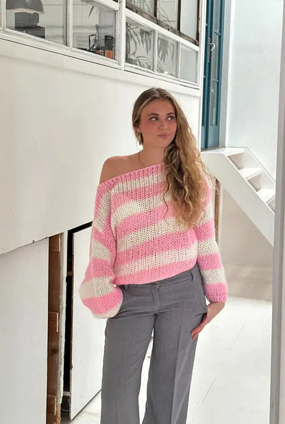 Schicker Strickpullover mit Streifenmuster